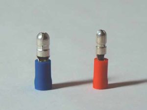 BULLET CONNECTORS MALE - Red, Wire Size 0.5-1.5, Bullet Diameter 4.3mm