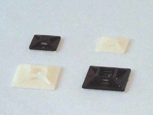ADHESIVE MOUNT CABLE TIE BASES - Natural 19mm x 19mm, Tie 4.7mm
